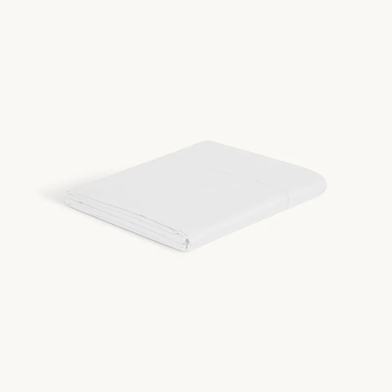 The Oxford Collection Flat Bed Sheets White with white trim