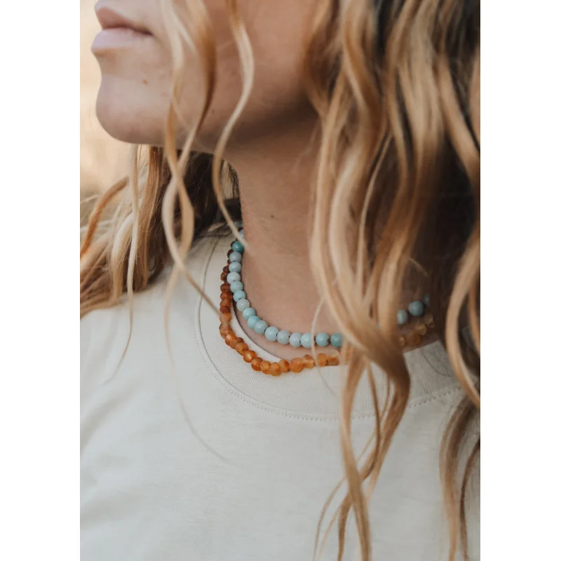 Raw Baltic Amber + Sunflower || Necklace ||
