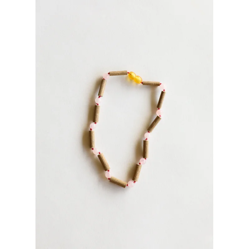 Hazelwood + Rose Quartz || Beaded Necklace