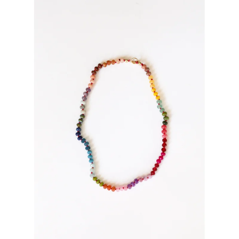 Natural Gemstone Necklace + 14k Gold Filled Toggle : Gold Rush