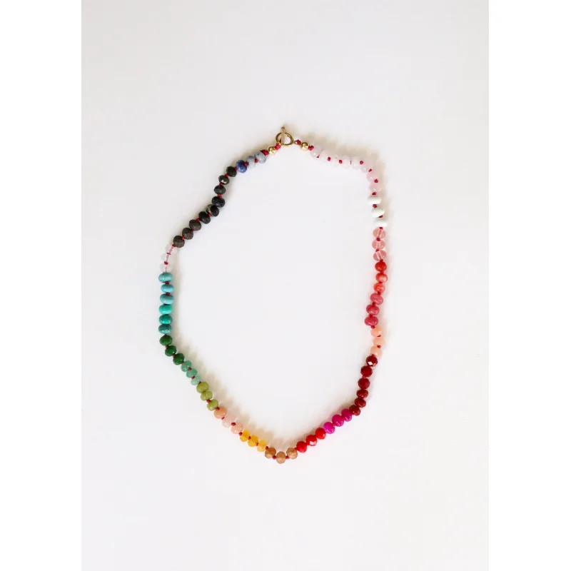 Natural Gemstone Necklace + 14k Gold Filled Toggle : Paradise