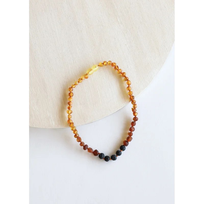 Raw Ombre Baltic Amber + Lava || Necklace